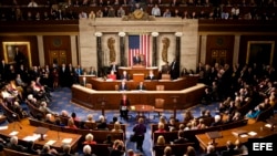 Foto de archivo de la Cámara de Representantes estadounidense, en el Capitolio en Washington DC.