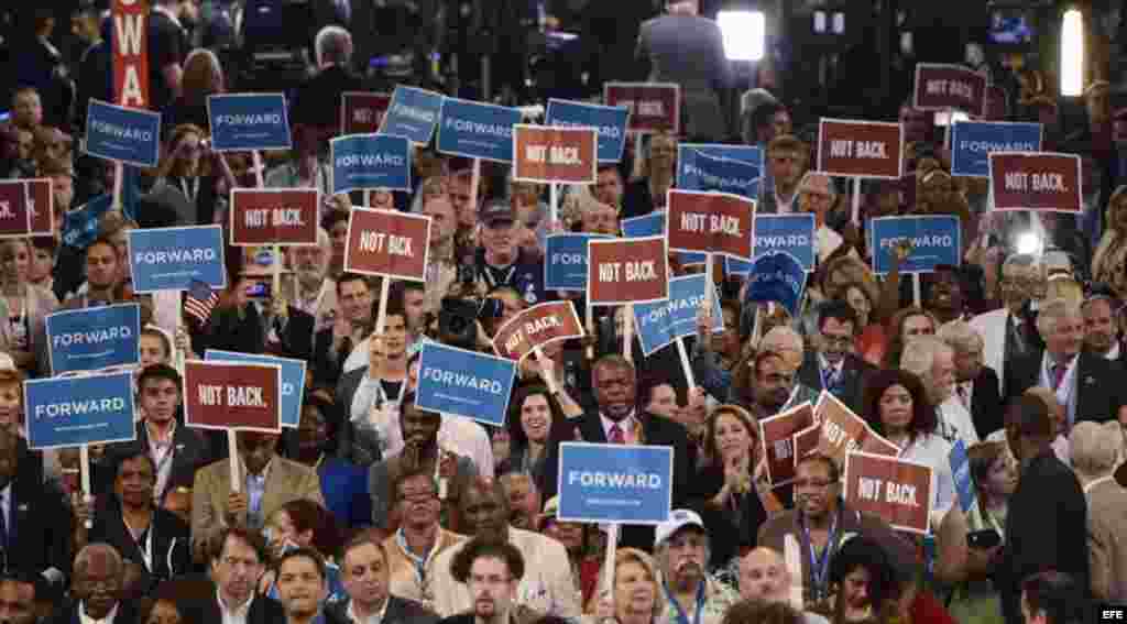 Convención del partido Demócrata en el Time Warner Cable Arena en Charlotte (EEUU)