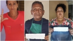 De izq a der: Moraima Díaz Pérez, Maidolis Oribe Perdomo e Isael Aliaga Perez activistas de UNPACU