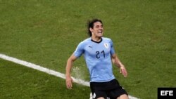 Edinson Cavani, autor de los dos goles contra Portugal (EFE).