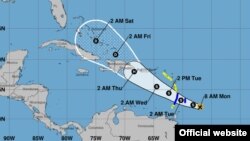 Pronóstico de trayectoria para Dorian. (NHC)