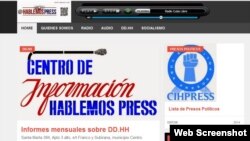 La página de Hablemos Press, a la que se accede mediante un proxie.