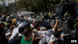 Una protesta el 12 de marzo del 2014, en la Universidad Central de Venezuela (UCV) en Caracas (Venezuela).