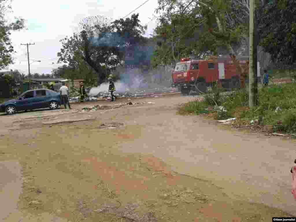 Incendio en Boyeros, La Habana.